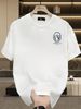Letter A Crest Graphic Oversized 100% Cotton T-Shirt Men's Casual Streetwear Tee_viptrois.com