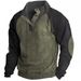 Pure Pure 2024 Cross-Border Independent Station European Size Autumn Winter Men's Casual Henley Sports Sweatshirt Top_viptrois.com
