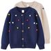 Miso BearSpring/Autumn Children's Round Neck Children's Handmade Colorful Ball-Shaped Cardigan, Girls' Cotton Sweater And Cardigan._viptrois.com