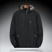 Men's Clothing Lightweight Hooded Windbreaker Jacket – Outdoor Sports & Casual Wear, Durable Polyester, Breathable & Stylish (Khaki, Gray, Black)_viptrois.com