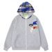 Retro Plaid Zip-Up Hoodie – Oversized Streetwear Pullover With Embroidery & Patchwork | Unisex High Fashion Outerwear_viptrois.com