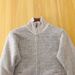 Original American Single Autumn Winter Fleece Lined Thickened Warm Business Casual Cardigan Stand Collar Knitted Sweater_viptrois.com
