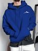Men's Autumn And Winter Casual Fashion Loose Hooded Sweatshirt Mountain Print Warm Long Sleeved Pullover_viptrois.com