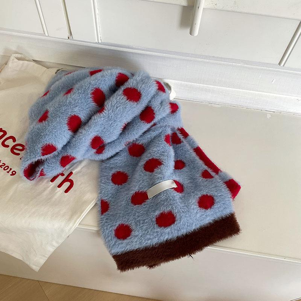Jiuyue picked up seven~Rose has love and double-sided polka dot contrasting for women's winter warmth, mink_viptrois.com