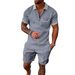 Men's Clothing Fashion Casual Suit 3D Digital Printing Zipper Short Sleeve Men's Shorts_viptrois.com