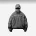 Men's Clothing New Drop Shoulder Retro Hooded Sweatshirt Full Face Long Zipper With Eyelet Hooded Long Sleeves_viptrois.com