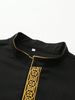2025 Islamic Muslim Men's Long Sleeve Coat With Embroidered Stand Collar Arab Thobe For Men_viptrois.com