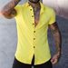 Men's Clothing Short Sleeved Shirt Leisure Solid Color Youth Trend Sports Thin Section Shirt_viptrois.com