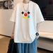Trendy Wear, Heavy Cotton Short-sleeved T-shirt Men's Trendy Brand Printed Men's Top Casual Versatile Bottoming Shirt T-shirt_viptrois.com