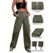 "Women's Stylish Mini Pocket Cargo Pants – Loose Fit Wide Leg Trousers For Everyday Comfort & Trendy Looks"_viptrois.com