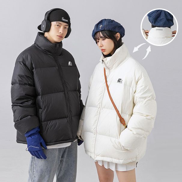 Monochrome Man- Custom Thickened Warm Down For Men And Women Couples Winter Japanese Style Loose Trendy Brand Printed Puffer Jacket_viptrois.com