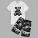 Men's Clothing Summer New Camouflage Bear Print Casual Comfortable Short Sleeve Shorts Suit Cross Border Men's Two Piece Suit_viptrois.com