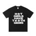 Men's 230G 100% Cotton T Shirt With English Slogan Print Logo Trendy Pullover_viptrois.com