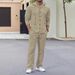 Men's Linen Hoodie & Shirt Set – 100% Cotton Oversized Lounge Wear For Casual & Streetwear (White/Gray/Black/Khaki/Sky Blue/Olive, S-XXXL)_viptrois.com
