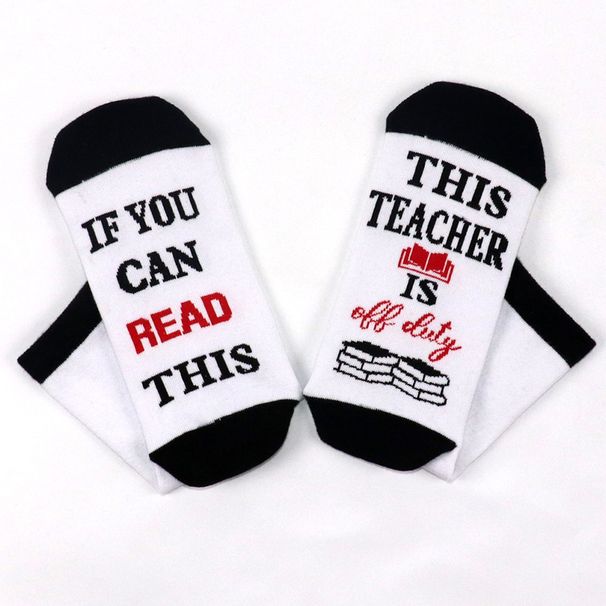 Cotton mid-tube socks sole letter jacquard leisure sports socks creative socks_viptrois.com