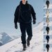 Men's Fleece Hooded Zip-up Jacket & Jogger Pants Set - Winter Warm Pullover Tracksuit For Casual & Sports (Black, Dark Grey, Khaki, Army Green)_viptrois.com
