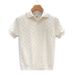 Men's Slim Fit Short Sleeve Polo Shirt - Breathable Knit Fabric, V-Neck & Collar Design, Casual Business Wear (Black, White, Gray, Coffee)_viptrois.com