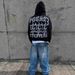 Men's Clothing American Punk New Sweatshirt Y2K Letter Printing Casual Street Fashion Men And Women Hooded Cardigan Tops_viptrois.com