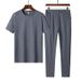 Men's Clothing Sportswear Suit Men's Summer New Short Sleeved Shirt Casual Loose Large Size Middle Aged And Elderly Cotton Dad Two Piece Suit_viptrois.com