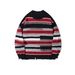 Men's Clothing Autumn/Winter Striped Sweater For Men, Loose High Street Knitwear, Winter Sweater Jacket_viptrois.com