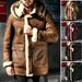 Men's Faux Suede Fleece-Lined Winter Jacket - Warm Thickened Bomber Coat With Multiple Pockets For Casual Outfit_viptrois.com