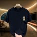 High End Light Luxury Plus Size T-shirt Men's Short Sleeved Summer 2025 New Loose Round Neck Half Sleeve Printed Casual_viptrois.com