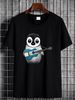 Baby Penguin Playing Honduras Flag Guitar T-Shirt Breathable Homme Casual Designer Clothes Top For Everyday Wear Comfortable Soft Summer Unisex_viptrois.com