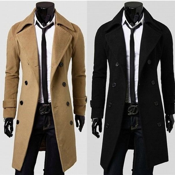 Loom Loom M-XXXL Thickened Version Trendy Foreign Trade Men's Fashion European And American Style Long Wool Coat Jacket 5625_viptrois.com