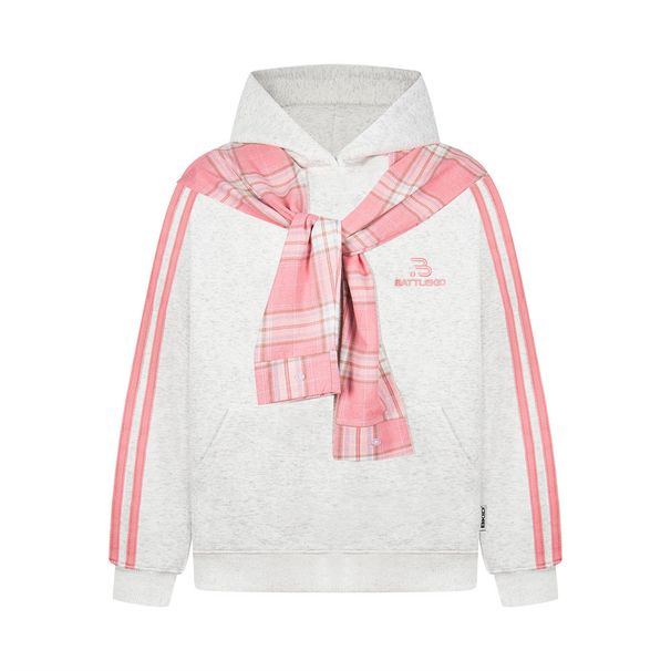 American Street Style Plaid Lace-Up Shawl Detachable Hooded Sweatshirt Pullover Loose Casual Spring Autumn Men's Vibe_viptrois.com