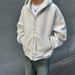 American Style Design Three-Dimensional Backpack Cardigan Sweatshirt Men's Spring And Autumn New Short Wide Boxy Sports_viptrois.com