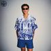 Men's Clothing Retro Baroque Cuban Collar Shirt Short Sleeve Men's Spring And Summer Vintage Shirt Light Luxury All Match_viptrois.com