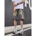 Men's Clothing Retro Old Waste Style Raw Edge Washed Denim Shorts Casual Versatile Shorts_viptrois.com