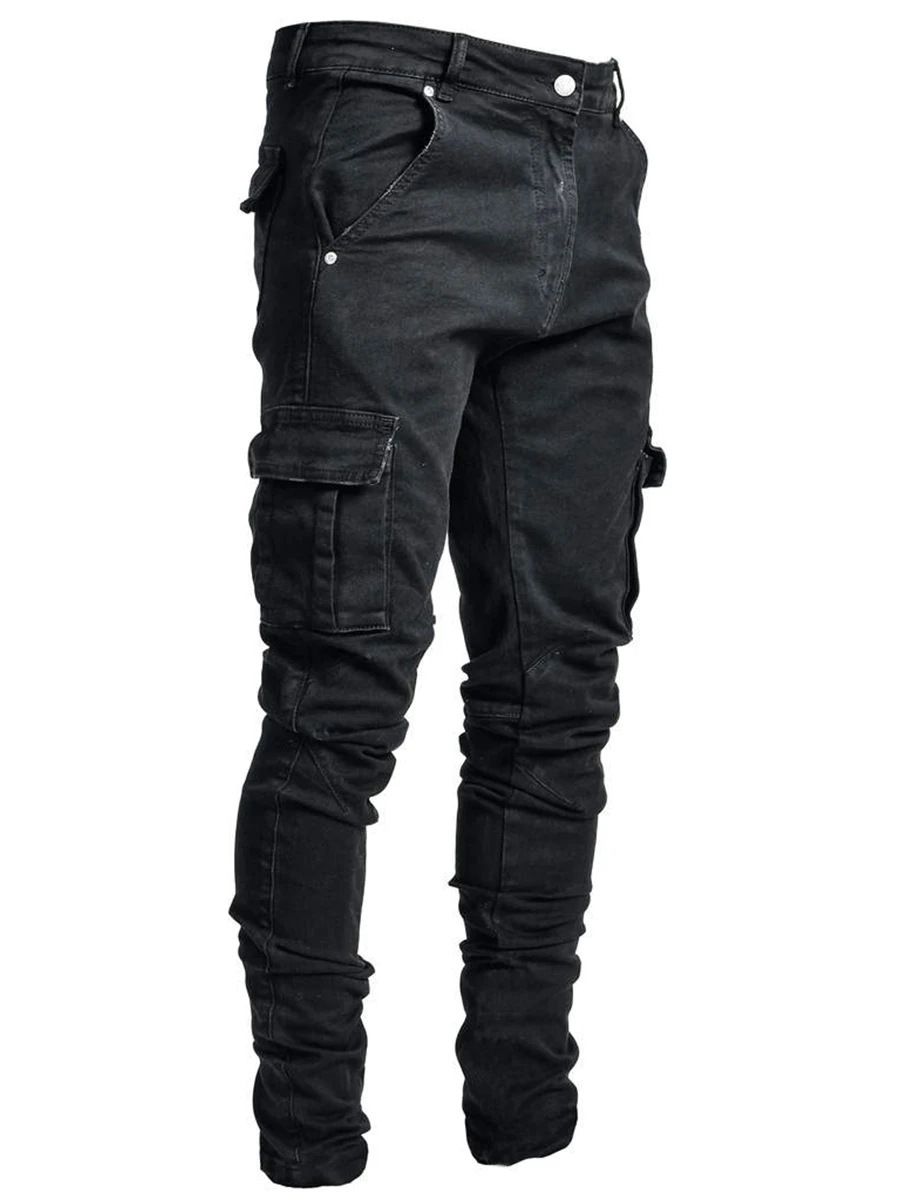 Men's Clothin 2025 New Pockets, Small Feet, Skinny Jeans, Men's One-Piece Replacement_viptrois.com