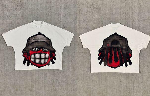 Men's Clothing European And American Street Hip Hop Style Printed Short Sleeved T Shirt Personality Trend Brand High Street Harajuku Loose Unisex Top_viptrois.com