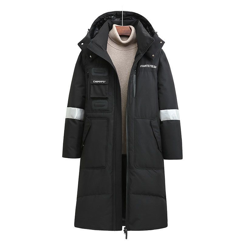 Men's Clothing Winter Long Down Coat Knee-Length Extreme Cold Weather Parka With 600FP White Duck Feather, Windproof Thickened Hooded Jacket_viptrois.com