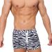 UXH Men's Zebra Stripe Sports Boxer Swim Trunks With Double Side Pockets, Quick-Dry Beach Shorts_viptrois.com