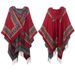 Unisex Shawl Spring and Autumn winter cloak Ethnic style Love red fringe hooded cloak_viptrois.com