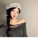 Beret With Bowknot For Women Sweet Versatile Elegant Fashionable Artist Hat Trendy Early Autumn Outfit Solid Color_viptrois.com