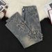 Men's Clothing Star Jacquard Jeans For Men, Spring And Autumn, Niche Design, Cool Pants, High Street Vibe, Straight Flared Pants_viptrois.com
