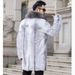 Men's Clothing Men's Mid Length Mink Coat, Whole Mink Cross Mink Fox Fur Collar Jacket, Mink Fur Casual Zipper Jacket_viptrois.com