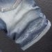 Men's Fashion Light Blue Distressed Denim Shorts Printed Distressed Stretch Slim Fit Denim Shorts Men's Shorts_viptrois.com