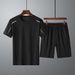 New Casual Sports Suit Men's Short Sleeved T Shirt Shorts Middle Aged And Young People Large Size Loose Thin Breathable_viptrois.com