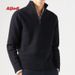 Cross-Border Woolen Warm Knitted Autumn Winter Men Thickened Top Zipper Collar British Style Foreign Trade Solid Color_viptrois.com