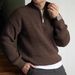 Men's Fall Winter Half Zip Stand Collar Sweater Men's Old Money Style Swetear Knitted Jumper_viptrois.com