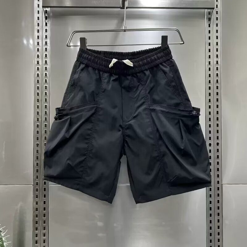 Pink Cargo Shorts For Men High Waist Trendy Summer Style Large Pockets Athletic Casual Five Point Pants_viptrois.com