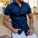 Men's Clothing Short Sleeved Shirt Leisure Solid Color Youth Trend Sports Thin Section Shirt_viptrois.com