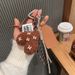 Bag Charms Lambswool Love Pendant Plush Bow Lanyard Climbing Bracelet Keychain Bag Pendant_viptrois.com