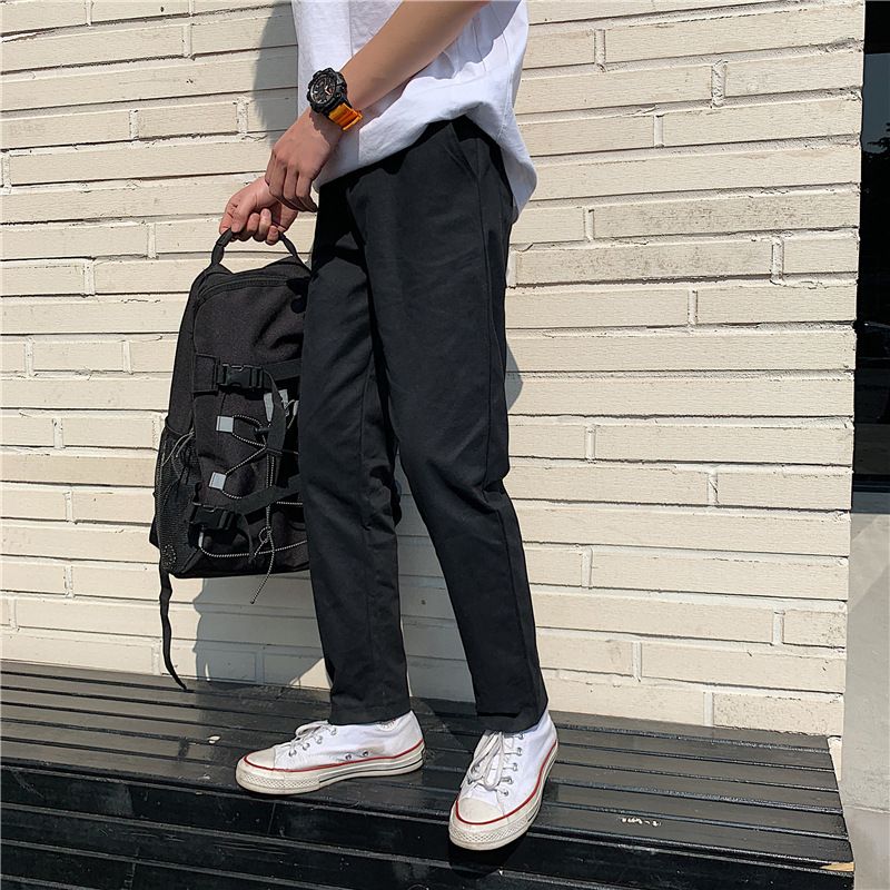 Men's Clothing Straight Pants Loose Wide Leg Pants Boys Summer Nine Point Casual Pants Versatile 9 Points_viptrois.com