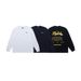 American Street Style Round Neck Long Sleeve Text Print T-Shirt Men Women, Casual Couple Top_viptrois.com