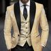 Men's Slim Fit Printed Suit Jacket Trendy Casual Wedding Host Groom's Fashion_viptrois.com